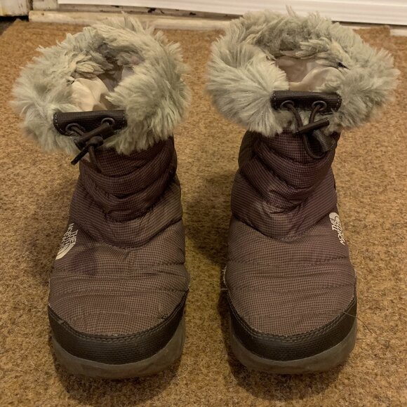 The North Face Nuptse Faux Fur IV Boots Thermoball Micro Baffle Booties Sz 6 - Picture 2 of 8